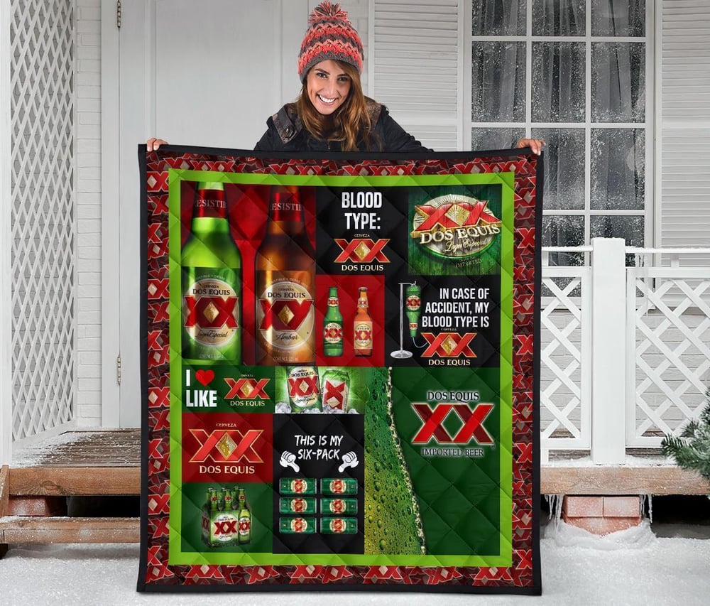 Dos Equis Quilt Blanket Funny Gift For Beer Lover