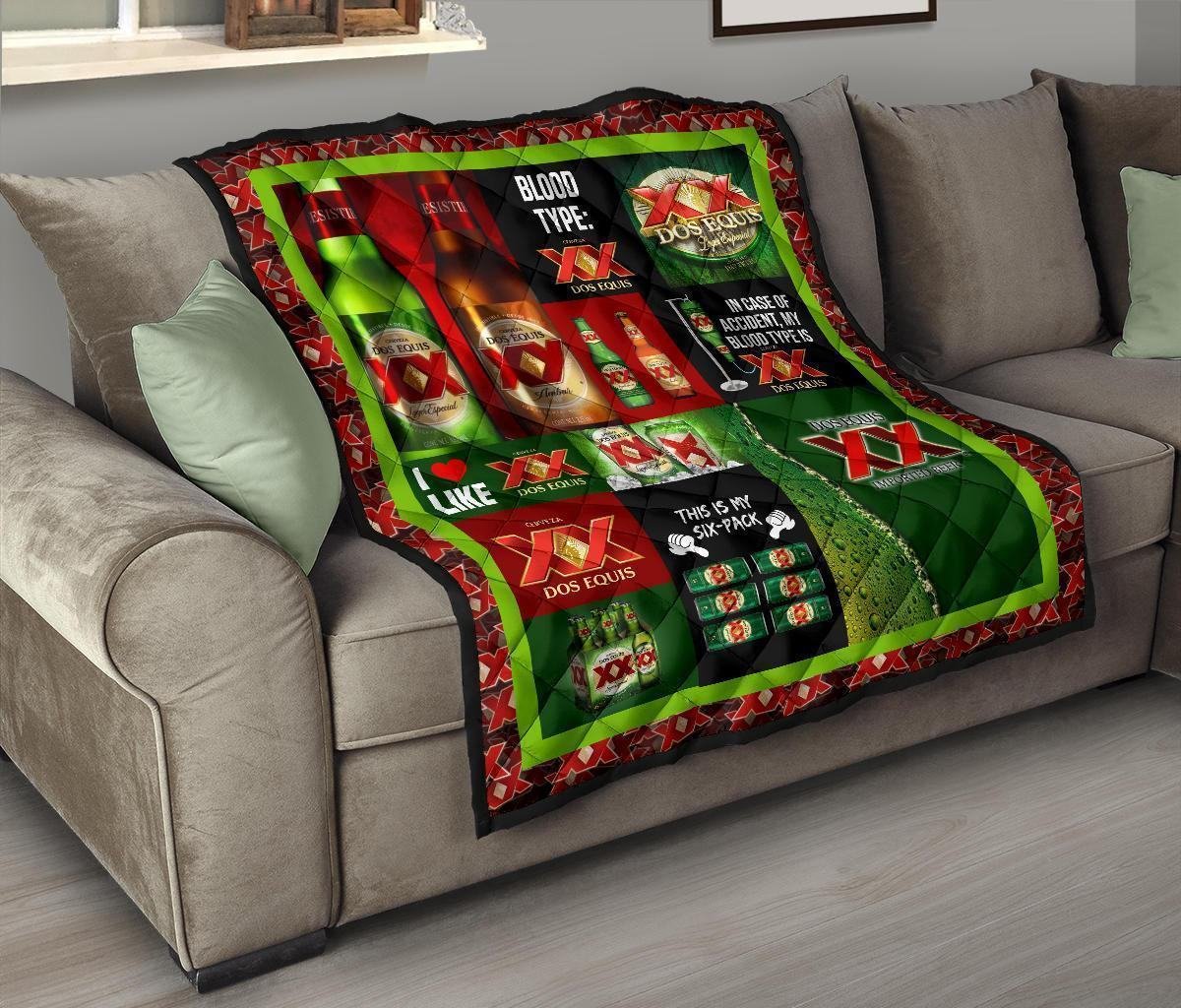 Dos Equis Quilt Blanket Funny Gift For Beer Lover