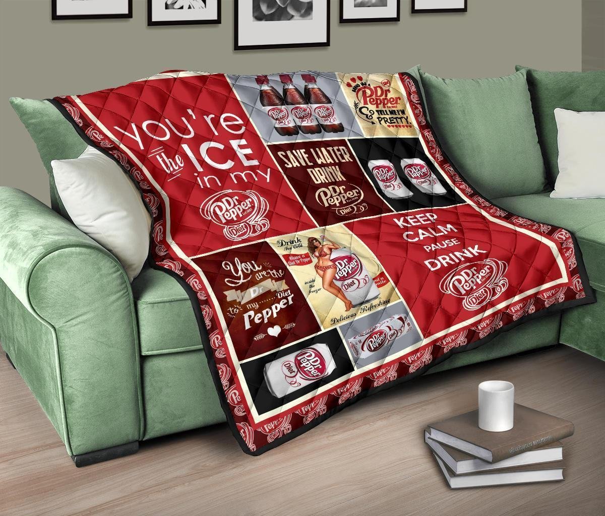 Dr Pepper Diet Quilt Blanket Funny Gift For Soft Drink Lover