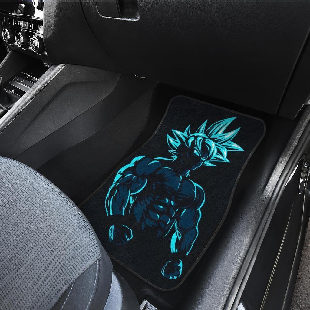 Dragon Ball Car Floor Mats | Goku Vs Vegeta Blue Skin in Black theme Car Floor Mats