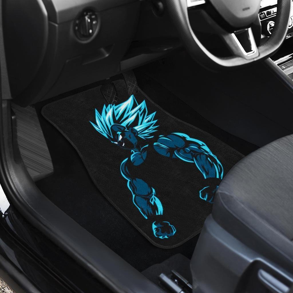 Dragon Ball Car Floor Mats | Goku Vs Vegeta Blue Skin in Black theme Car Floor Mats