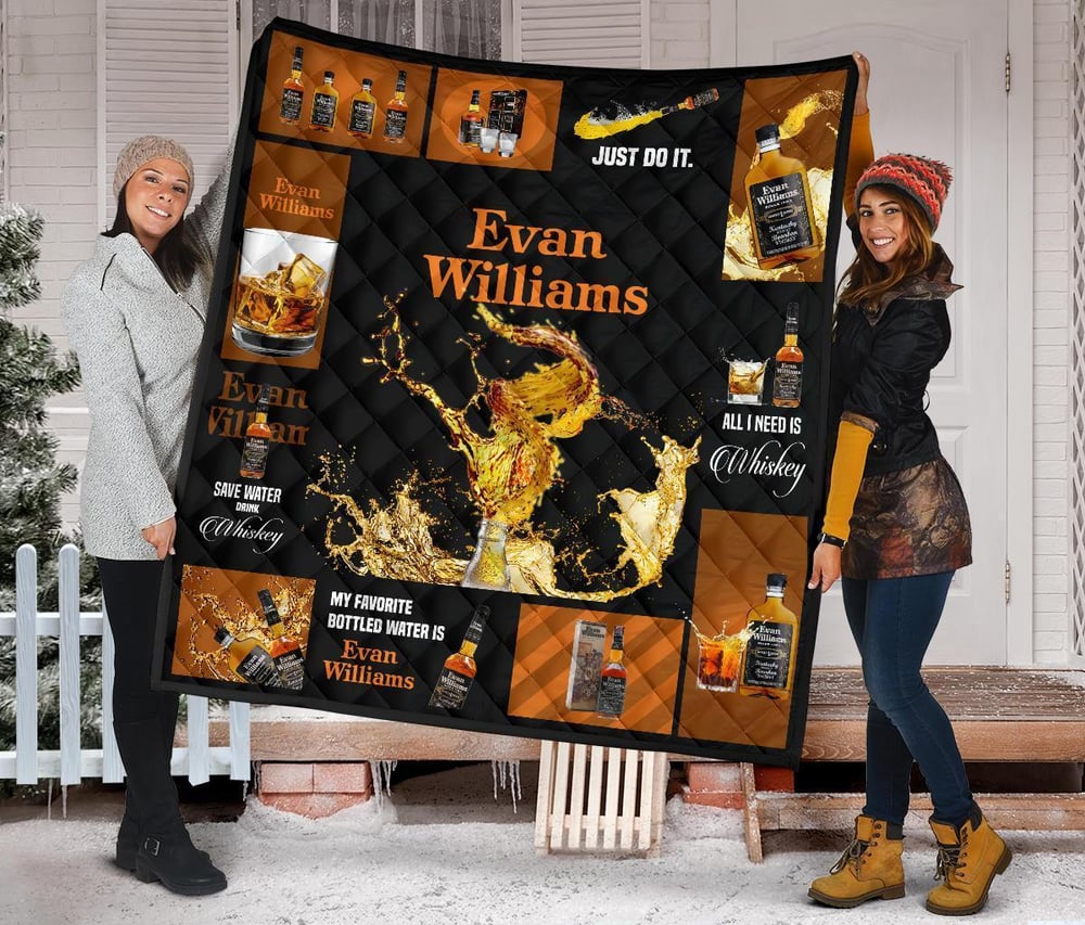 Evan Williams Quilt Blanket All I Need Is Whisky Gift Idea