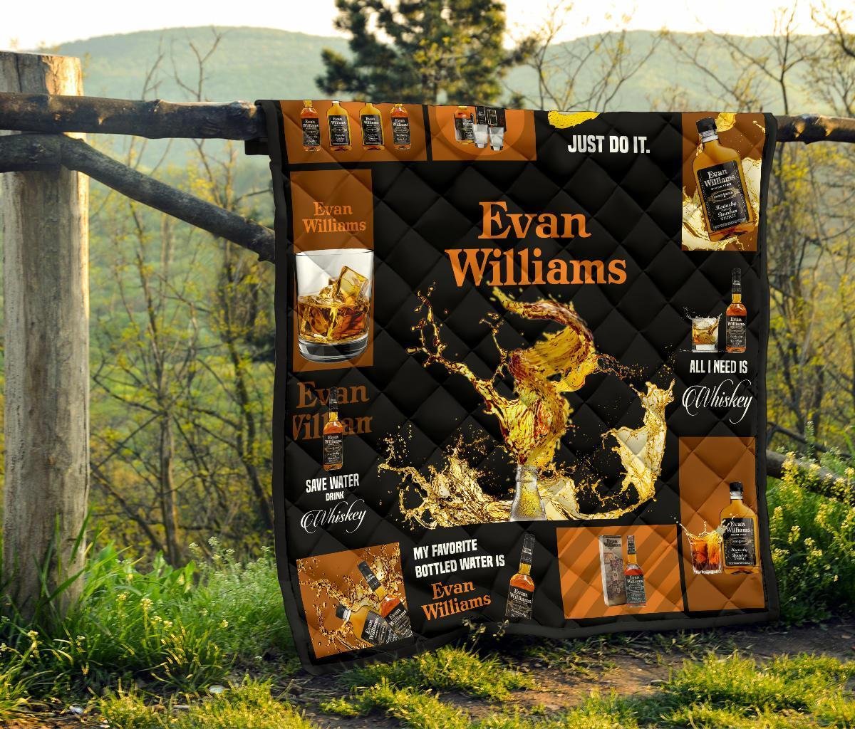 Evan Williams Quilt Blanket All I Need Is Whisky Gift Idea