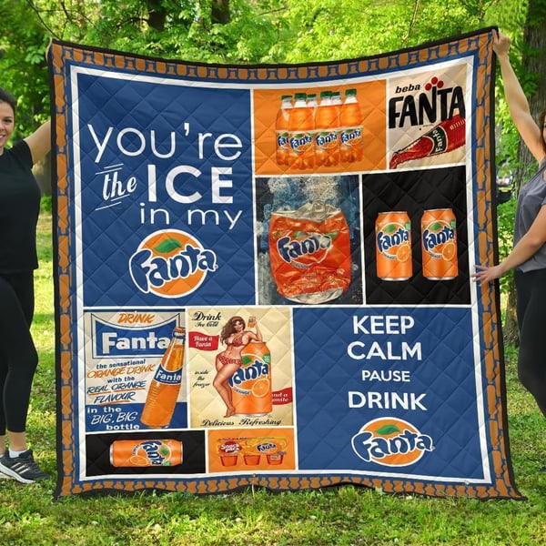 Fanta Quilt Blanket Funny Gift For Soft Drink Lover