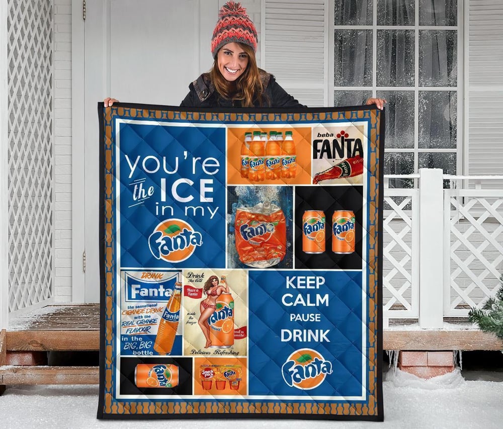 Fanta Quilt Blanket Funny Gift For Soft Drink Lover