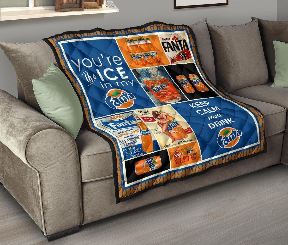 Fanta Quilt Blanket Funny Gift For Soft Drink Lover