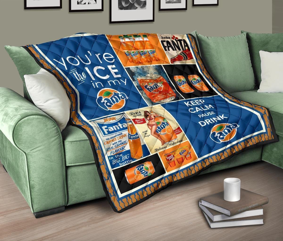 Fanta Quilt Blanket Funny Gift For Soft Drink Lover