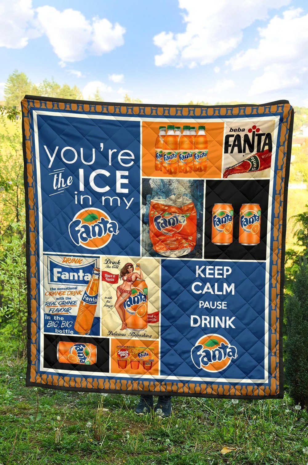 Fanta Quilt Blanket Funny Gift For Soft Drink Lover