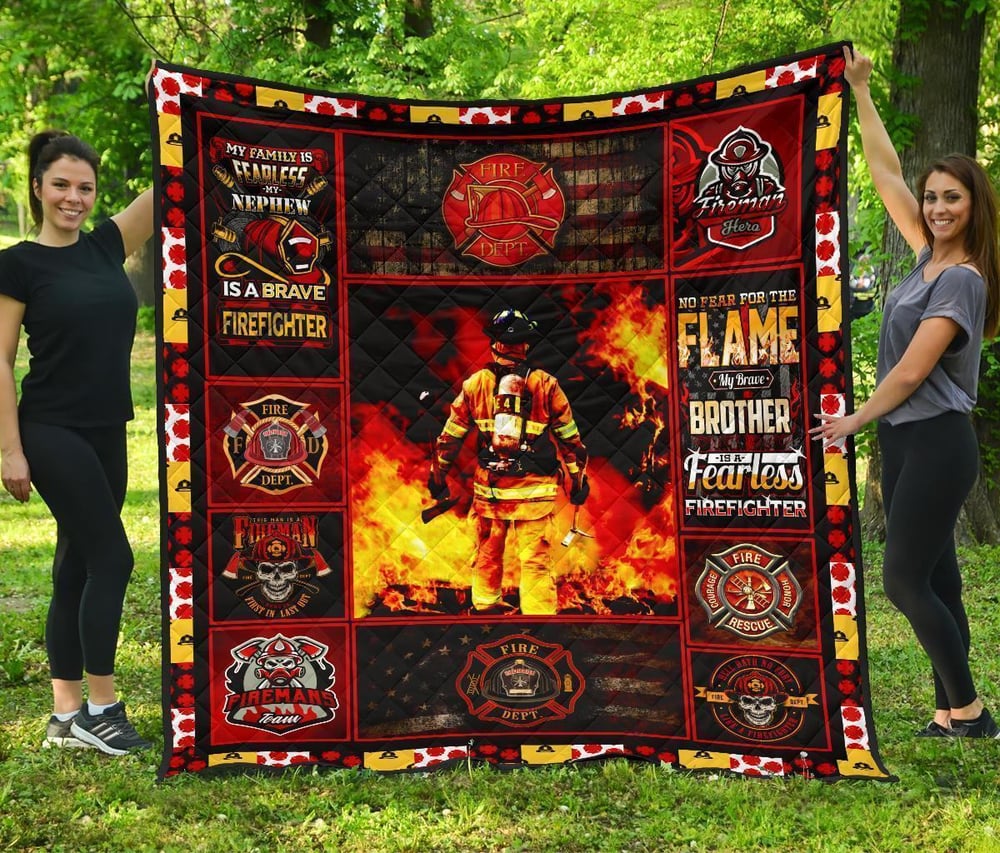 Firefighter Quilt Blanket Amazing Gift Idea