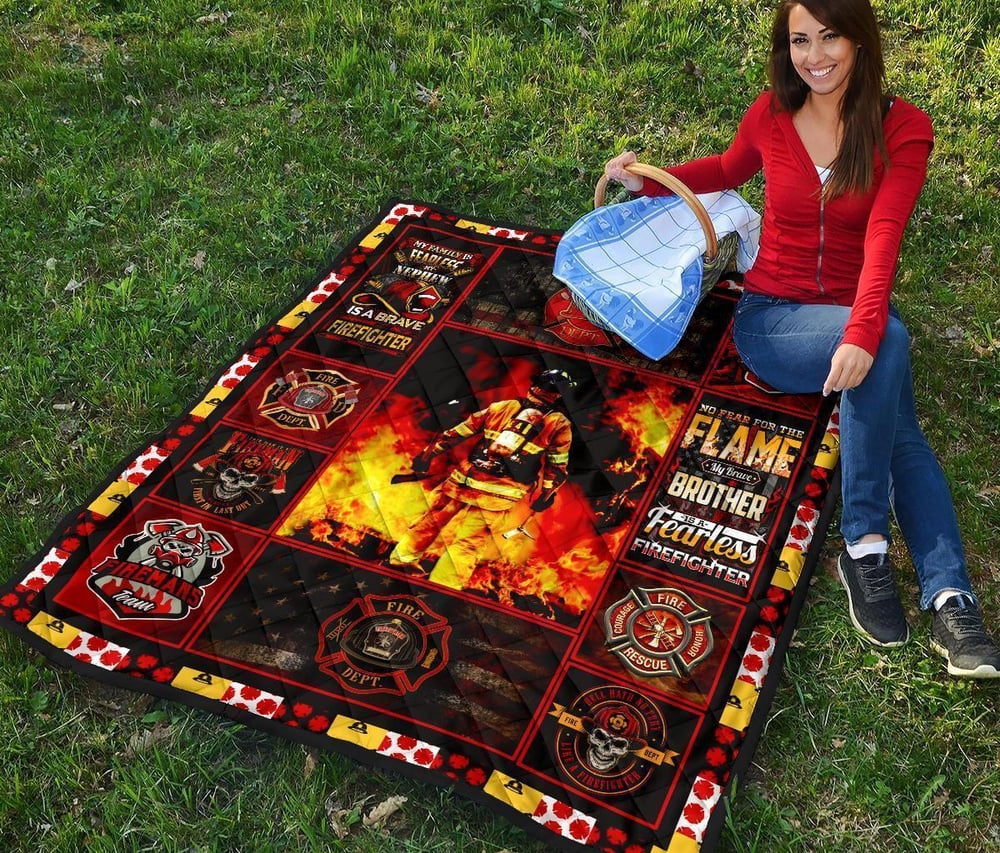 Firefighter Quilt Blanket Amazing Gift Idea