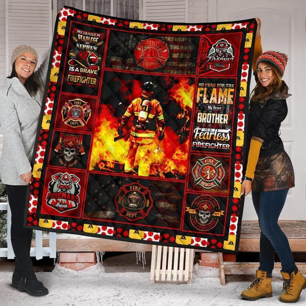 Firefighter Quilt Blanket Amazing Gift Idea