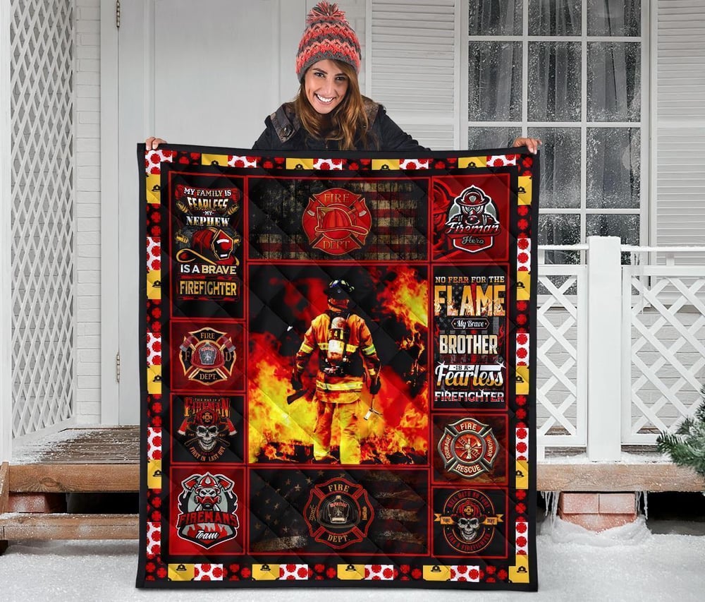 Firefighter Quilt Blanket Amazing Gift Idea