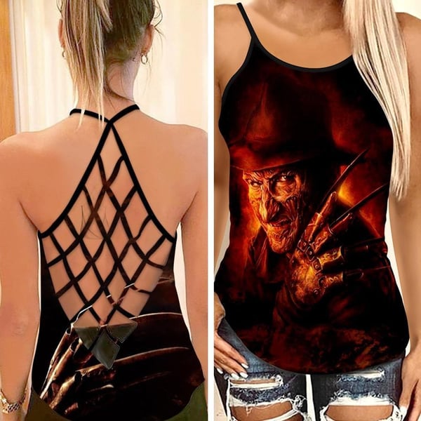 Freddy Krueger Horror Movies Criss Cross Tank Top CT1004