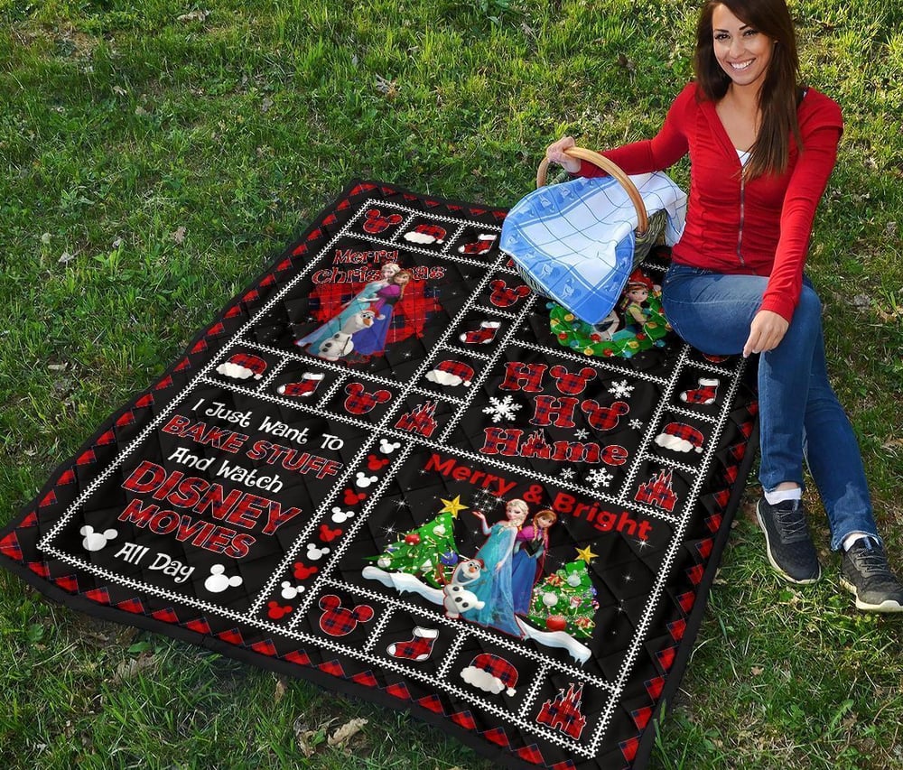 Frozen Quilt Blanket DN Princess Christmas Theme Gift Idea