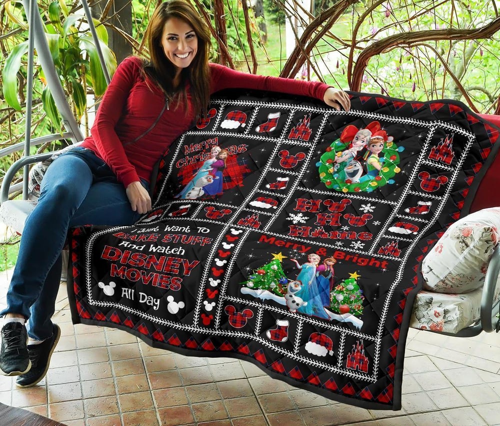 Frozen Quilt Blanket DN Princess Christmas Theme Gift Idea