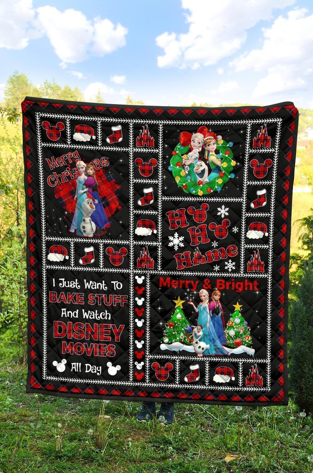 Frozen Quilt Blanket DN Princess Christmas Theme Gift Idea