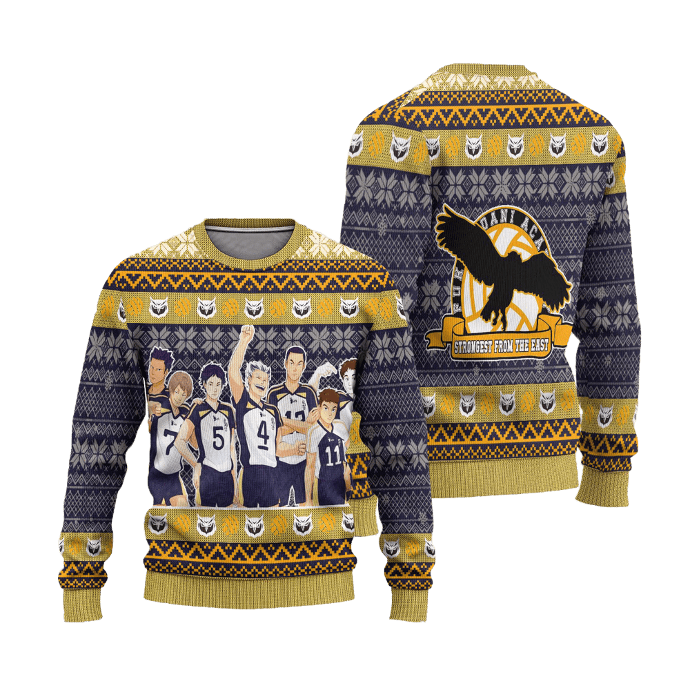 Fukurodani Academy Ugly Christmas Sweater Haikyuu Anime Xmas Gift