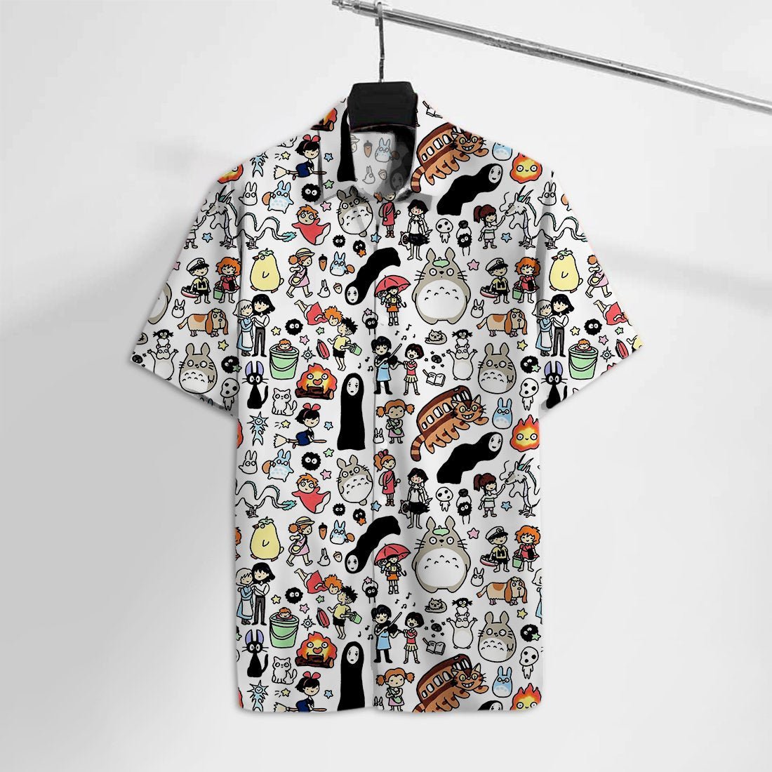 Ghibli Totoro Spirited Away Characters Chibi Custom Button Up Hawaiian Shirt