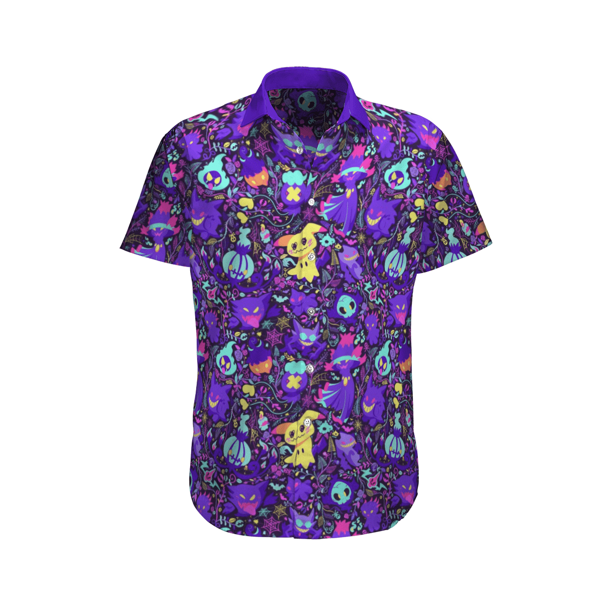 Ghost Pokemon Summer Custom Button Up Hawaiian Shirt