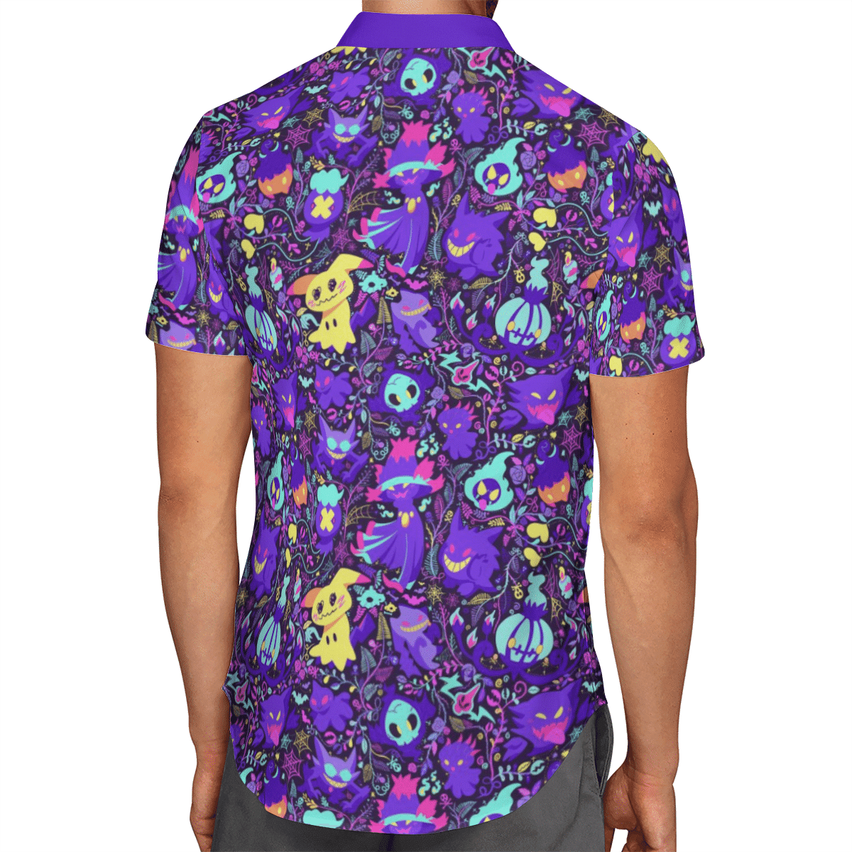 Ghost Pokemon Summer Custom Button Up Hawaiian Shirt