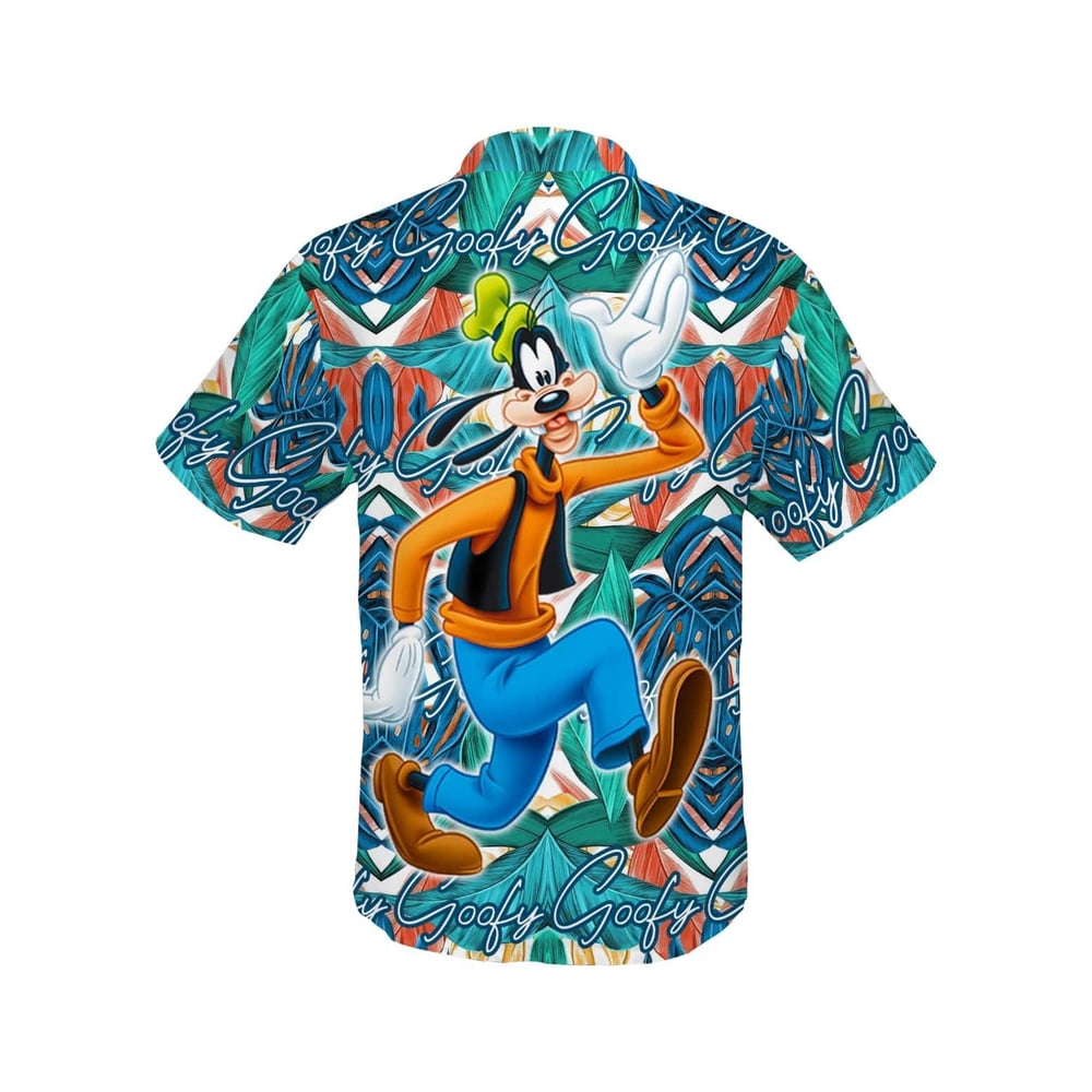 Goofy Cartoon Character Summer Custom Button Up Hawaiian Shirt