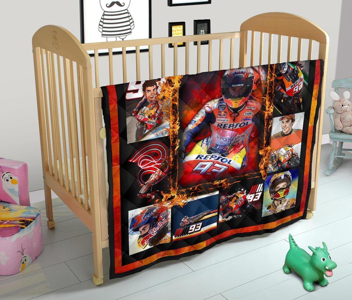 Grand Pix Marc Marquez Quilt Blanket MotoGP Fan Gift Idea