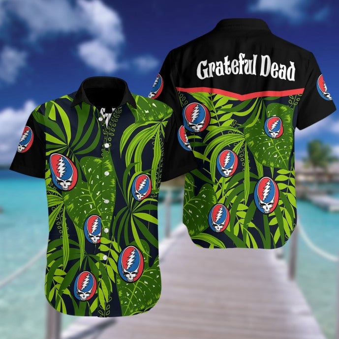 Grateful Dead Hawaiian Beach Shirt, Hawaiian Shirts For Men Women, Custom Hawaiian Shirts