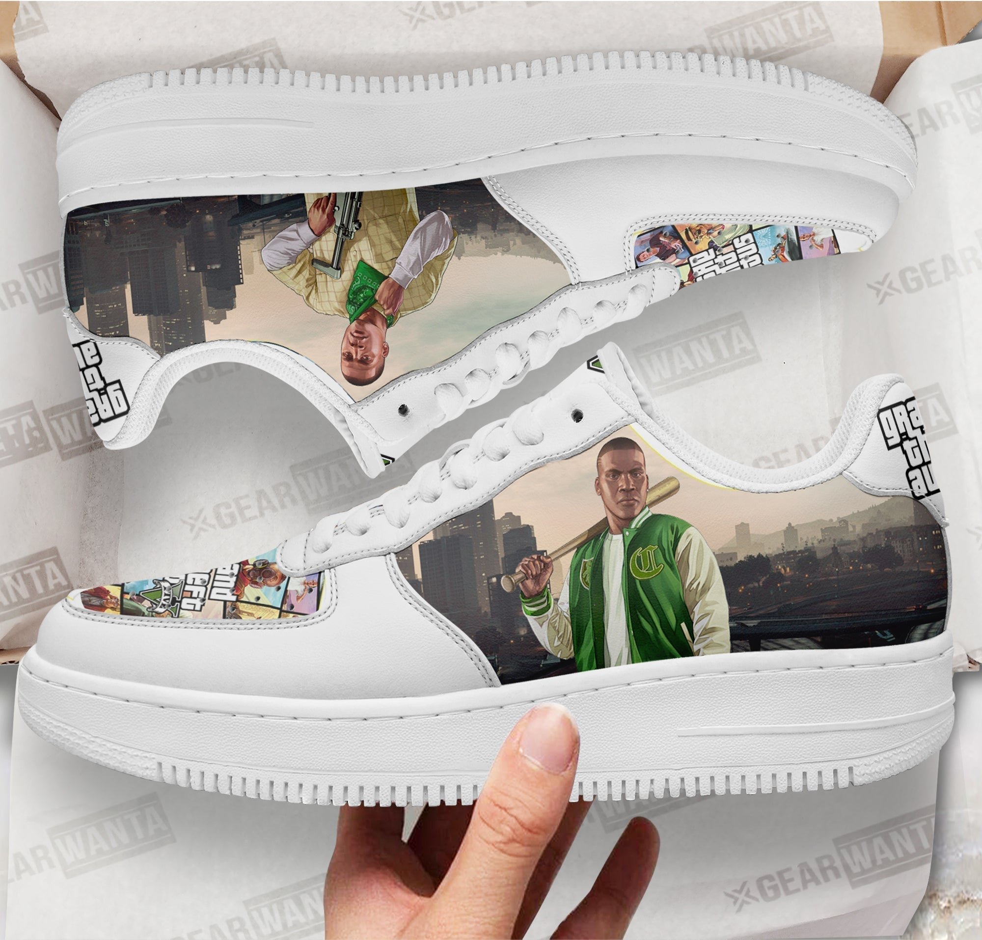 GTA Franklin Clinton Sneakers Custom Video Game Shoes