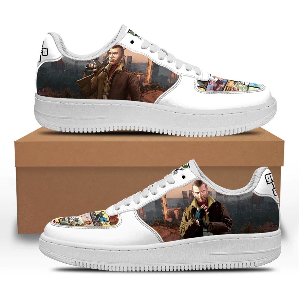 GTA Niko Bellic Sneakers Custom Video Game Shoes