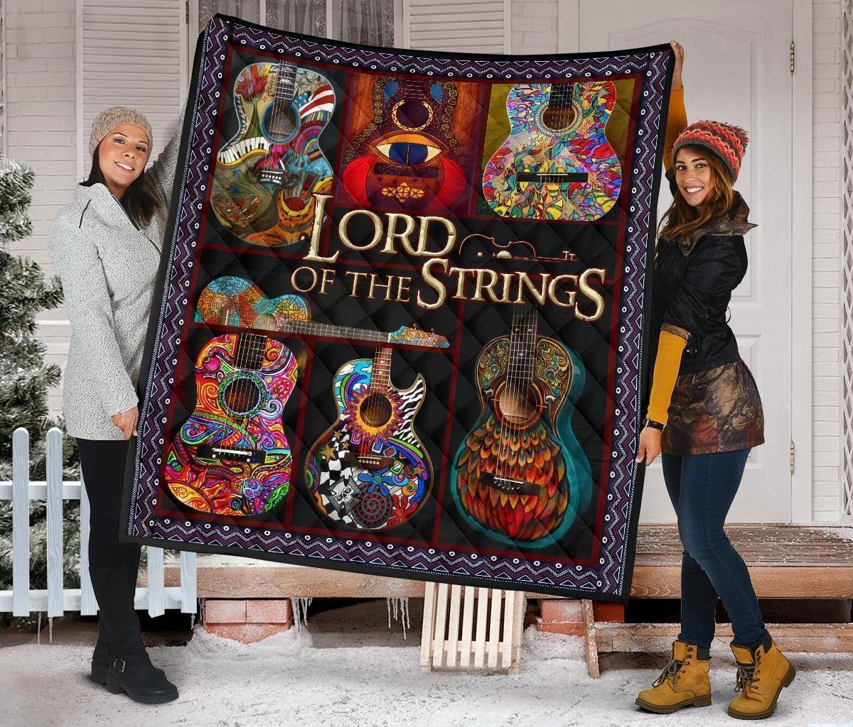 Guitar Lord Of The Strings Quilt Blanket Gift For Guitar Lover