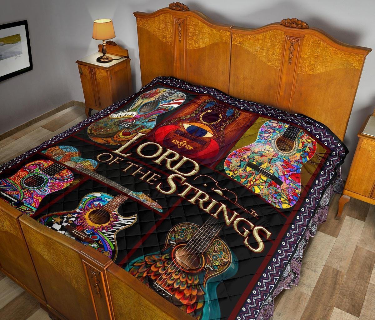 Guitar Lord Of The Strings Quilt Blanket Gift For Guitar Lover