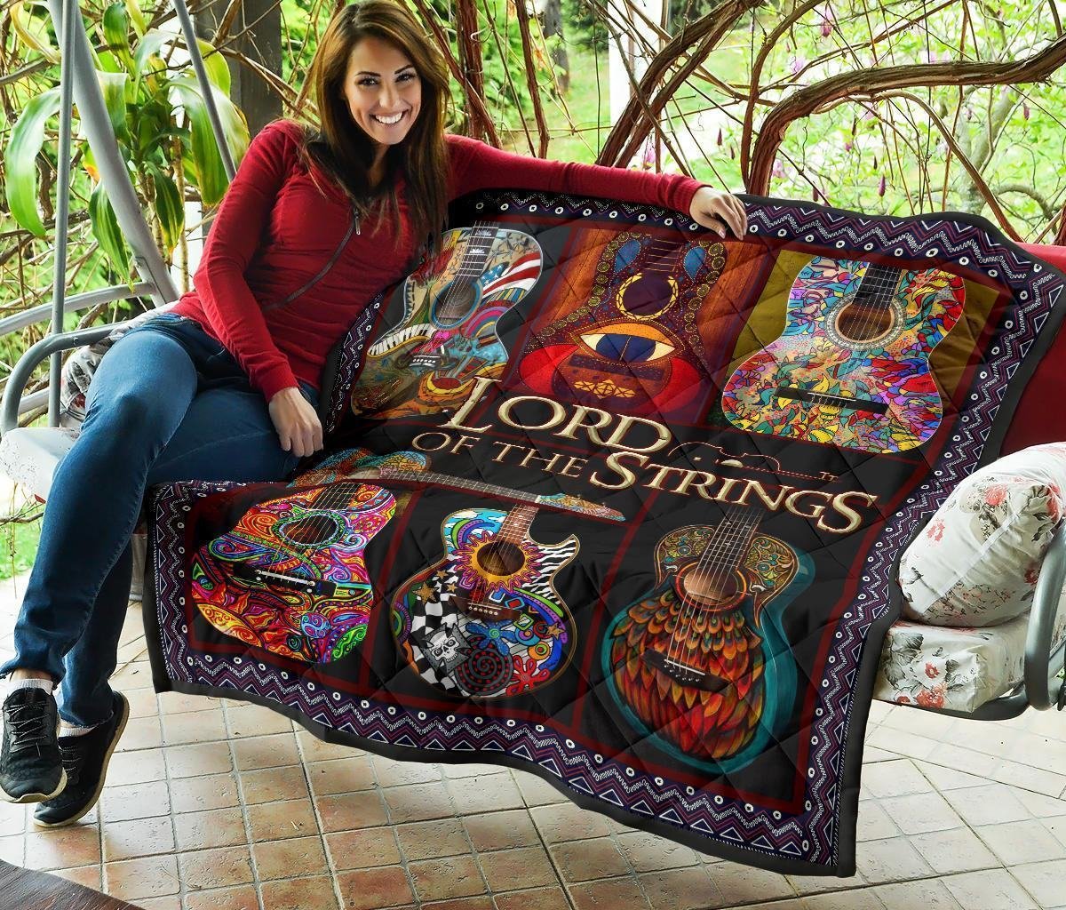 Guitar Lord Of The Strings Quilt Blanket Gift For Guitar Lover