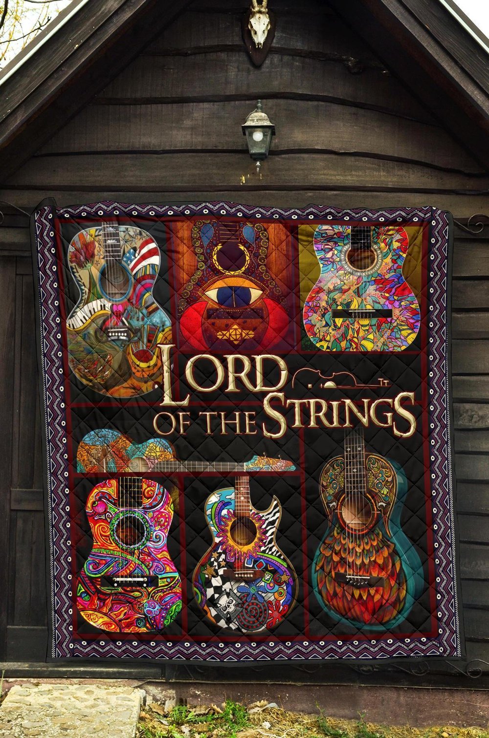 Guitar Lord Of The Strings Quilt Blanket Gift For Guitar Lover