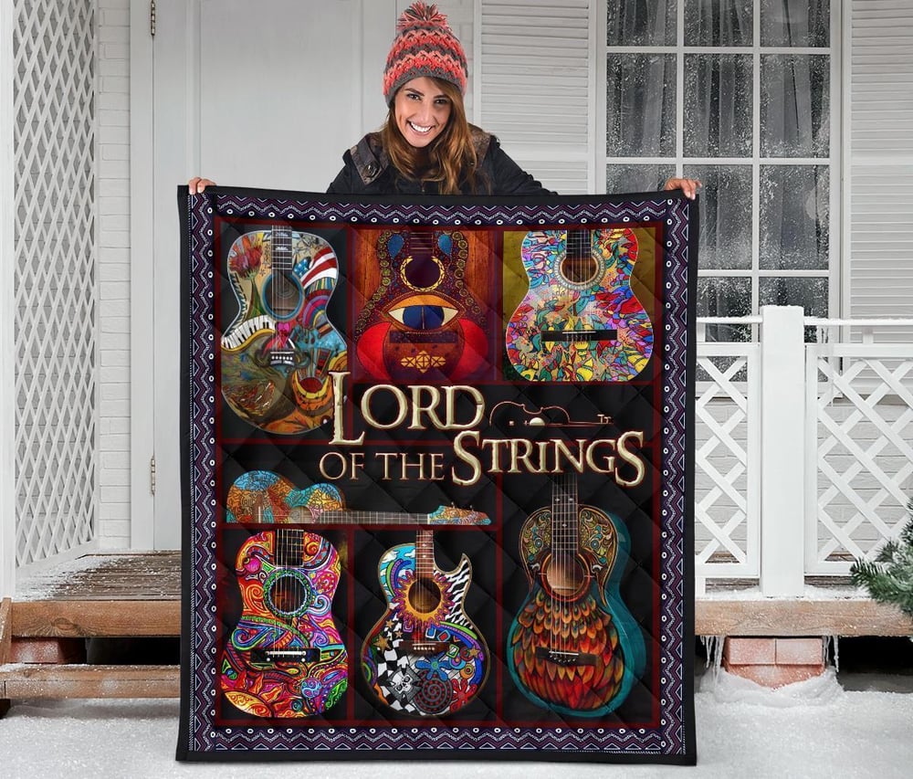 Guitar Lord Of The Strings Quilt Blanket Gift For Guitar Lover