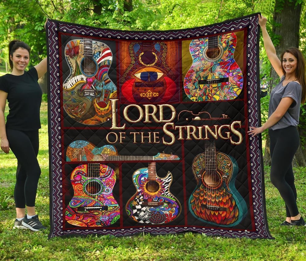 Guitar Lord Of The Strings Quilt Blanket Gift For Guitar Lover