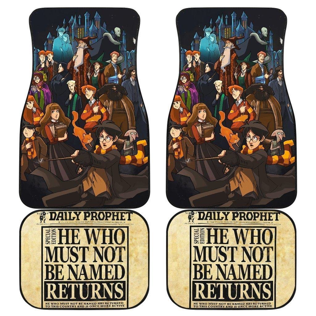 Harry Potter Car Floor Mats | Harry Potter Characters Cartoon Newspaper Car Mats CFMHP05