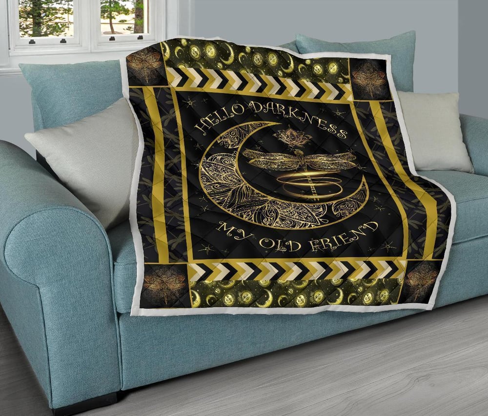 Hello Darkness My Old Friend Dragonfly Quilt Blanket Bedding Decor