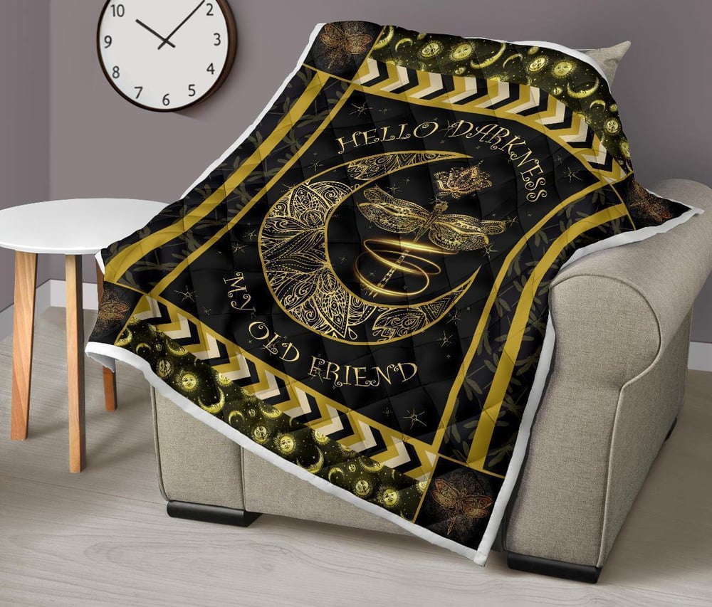 Hello Darkness My Old Friend Dragonfly Quilt Blanket Bedding Decor