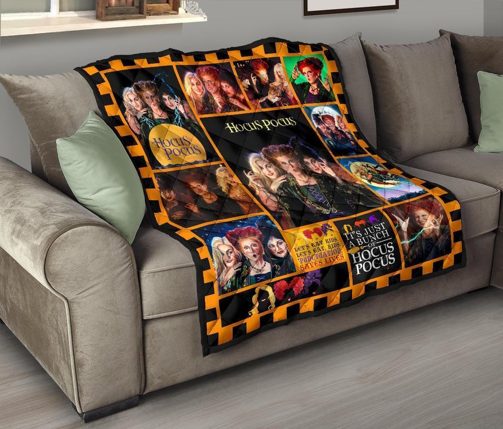 Hocus Pocus Quilt Blanket Halloween Bedding Decor Idea