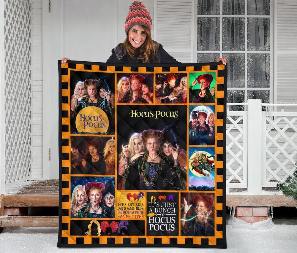 Hocus Pocus Quilt Blanket Halloween Bedding Decor Idea