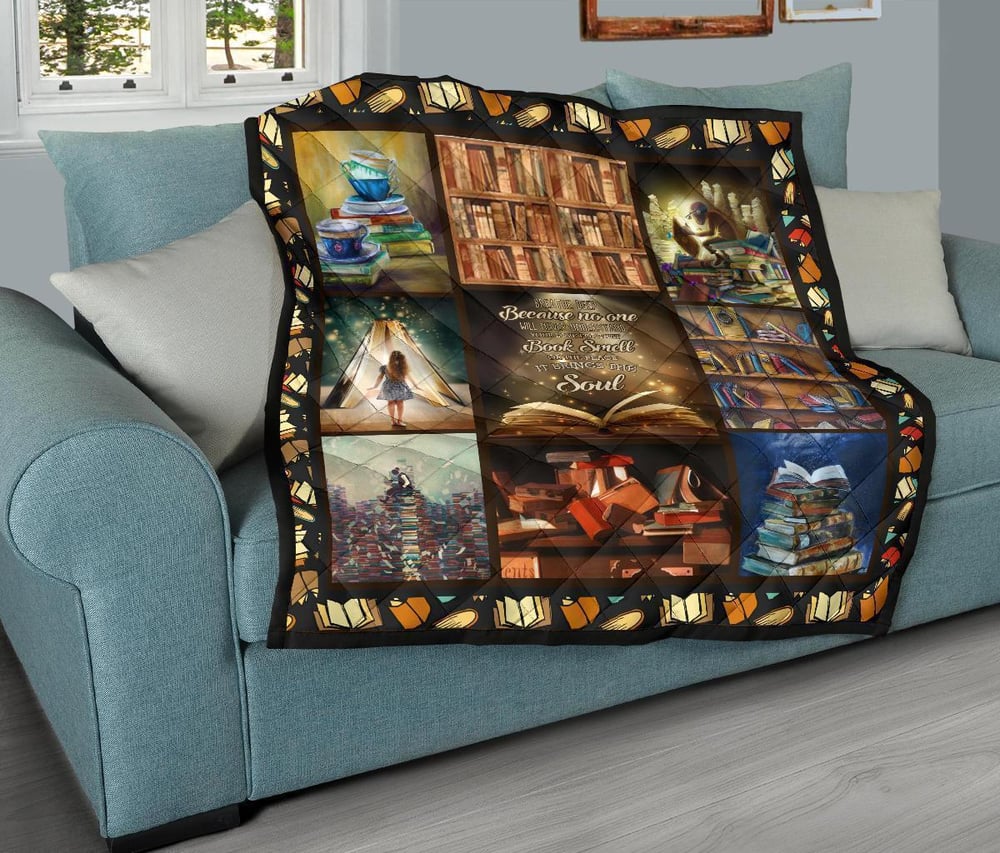 I Love Books Quilt Blanket Amazing Gift For Reading Book Lover