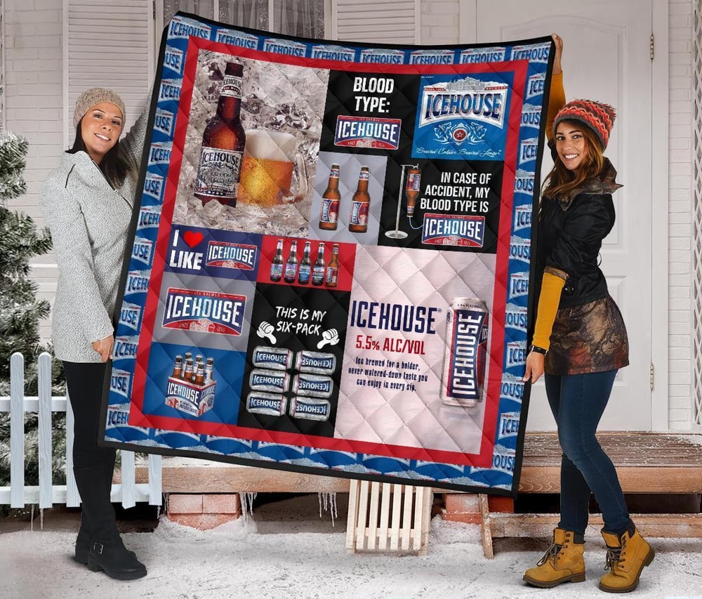 Icehouse Quilt Blanket Funny Gift For Beer Lover