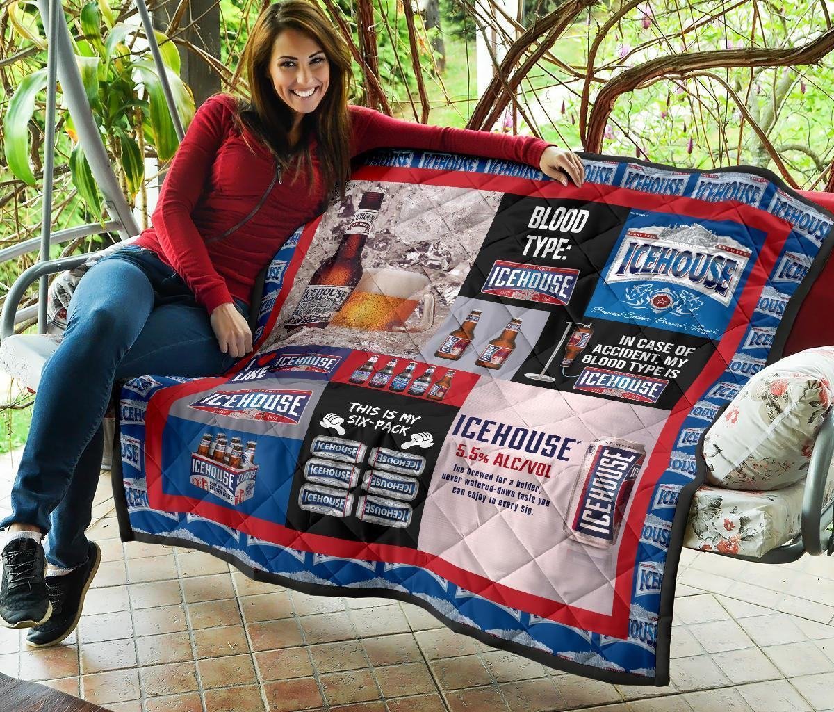 Icehouse Quilt Blanket Funny Gift For Beer Lover