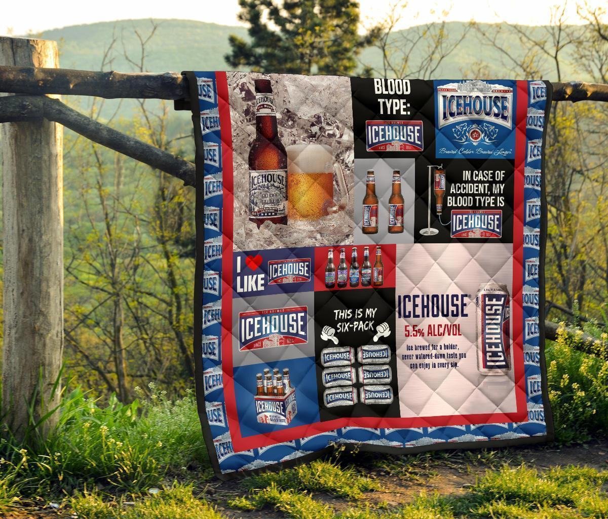 Icehouse Quilt Blanket Funny Gift For Beer Lover