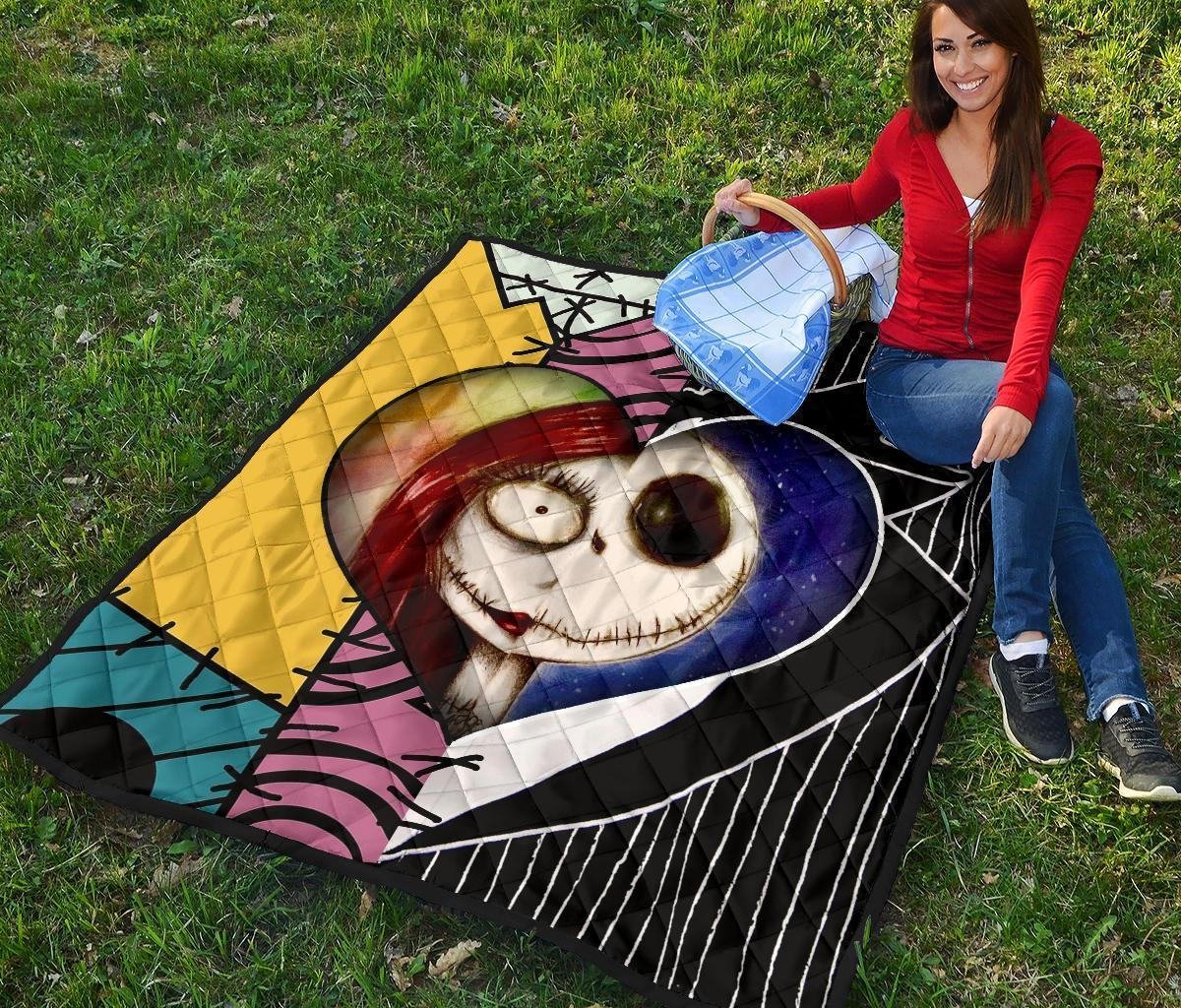 Jack & Sally Love Quilt Blanket Half Face Mixed Gift Idea