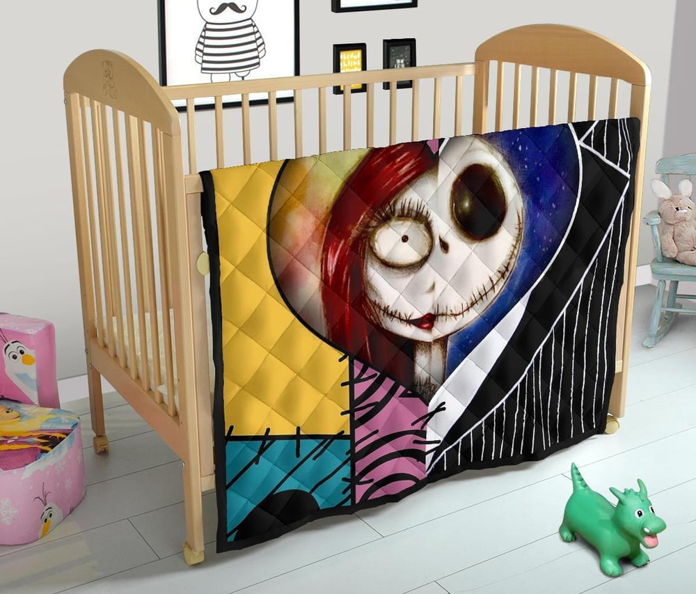 Jack & Sally Love Quilt Blanket Half Face Mixed Gift Idea