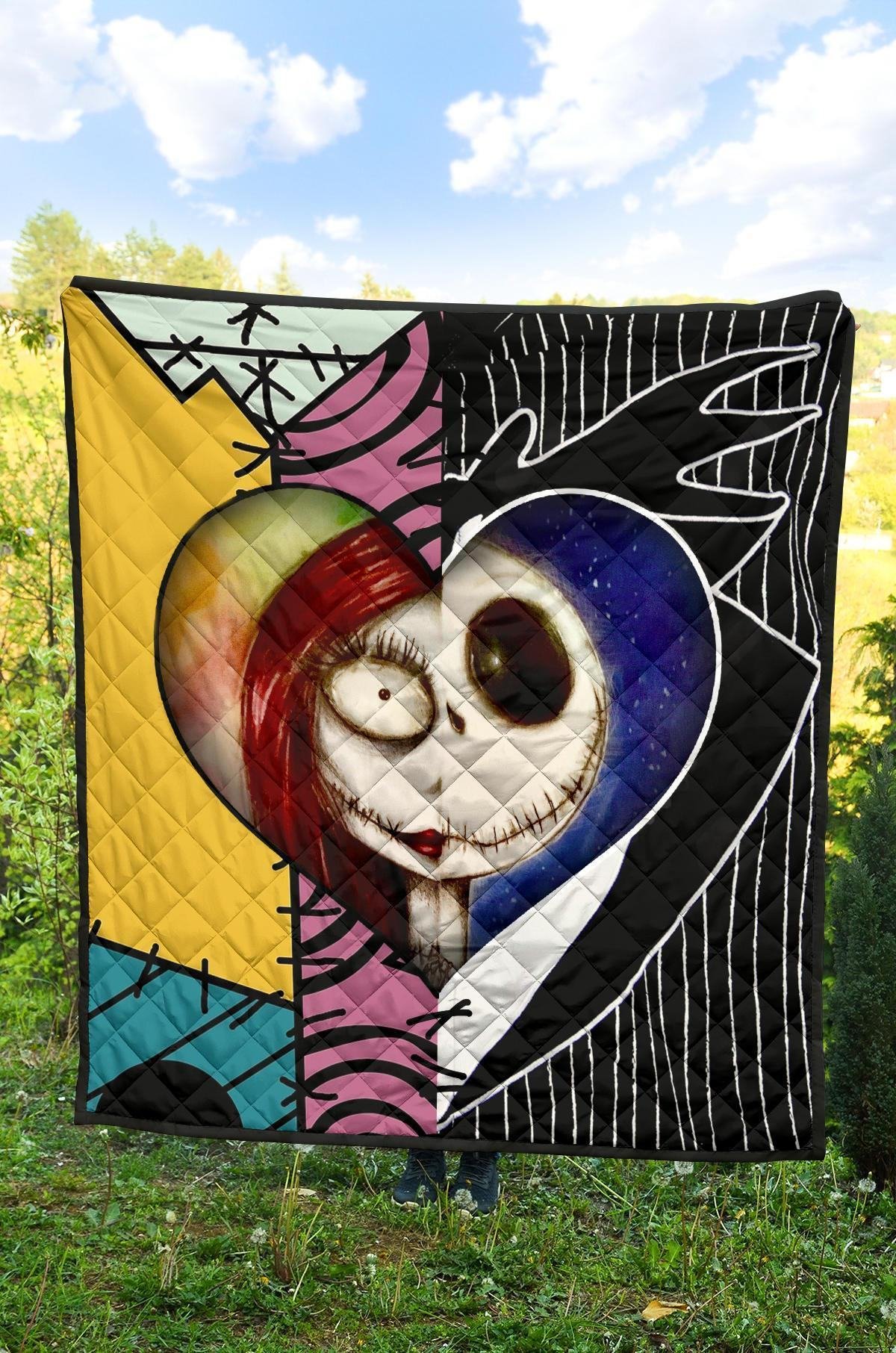 Jack & Sally Love Quilt Blanket Half Face Mixed Gift Idea