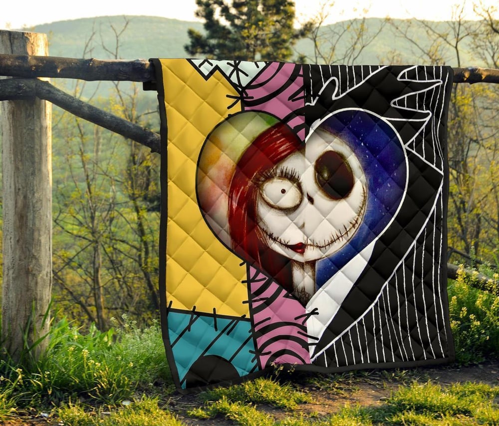 Jack & Sally Love Quilt Blanket Half Face Mixed Gift Idea