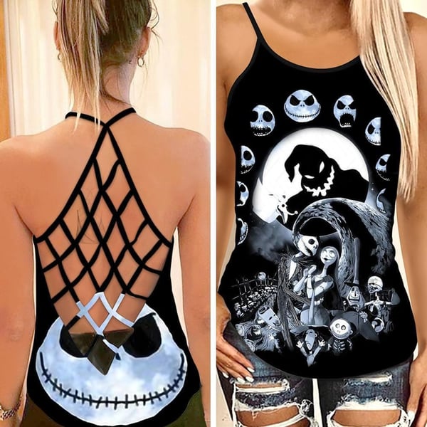 Jack & Sally Moon Criss Cross Tank Top NBCCT41