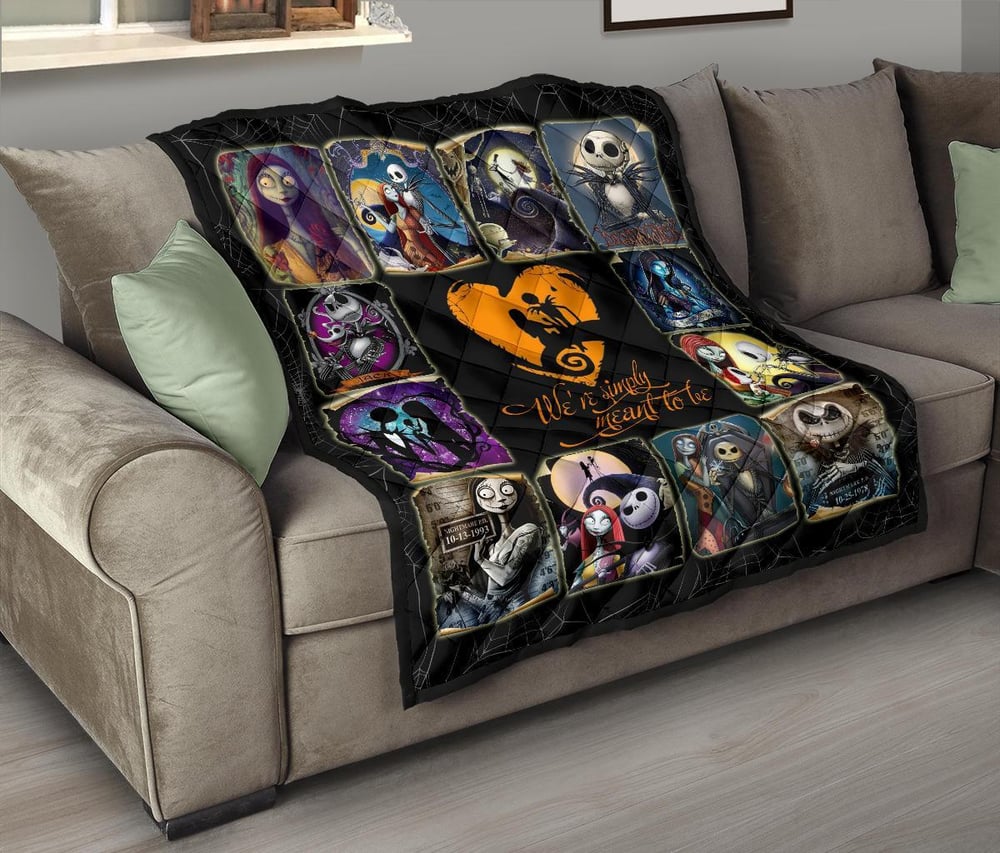 Jack & Sally Quilt Blanket Nightmare Before Christmas Fan Gift